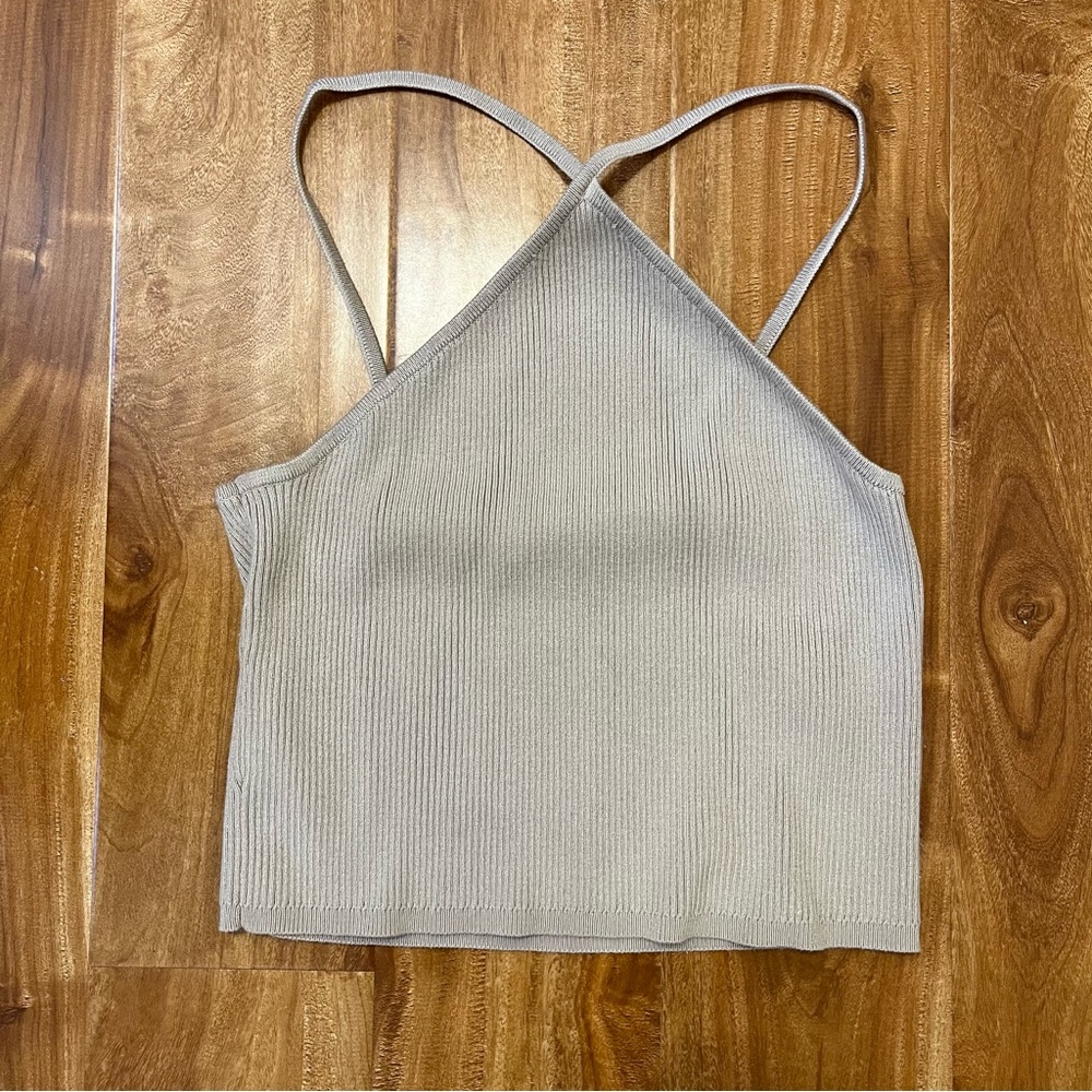 H&M Gray Asymmetrical Crop Camisole